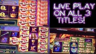 • NEW SLOT ALERT•  LIVE PLAY on ALL 3 Titles on Money Burst Progressives Slot Machine with Bonus