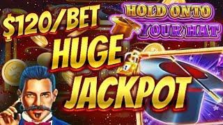 Lock It Link Hold Onto Your Hat (3) HANDPAY JACKPOTS ~ HIGH LIMIT $120 Bonus Rounds Slot Machine