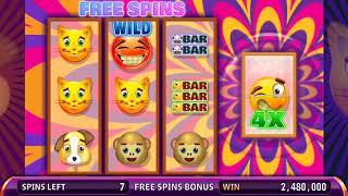 EMOJI MOJI Video Slot Casino Game with an EMOJI FREE SPIN BONUS