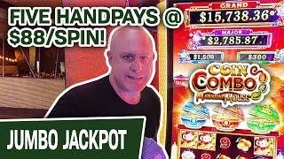 5️⃣ FIVE Handpays on COIN COMBO @ $88 a Spin? ⋆ Slots ⋆ Are You KIDDING? RAJA NEVER STOPS