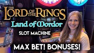 Lord of The Rings Land of Mordor Slot Machine! Max Bet! Lots of Features!!