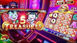 BIG BONUS!!! on 5 TREASURES  1c Bally Video Slots in Casino San Manuel, Ca