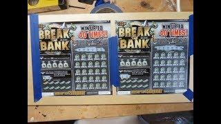 Scratching TWO $10 BREAK THE BANK Instant Lottery Tickets
