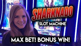 Sharknado Slot Machine BONUS + Random Feature WIN!