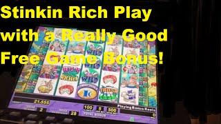 Stinkin Rich Slot Machine Action + Free Game Bonus Feature
