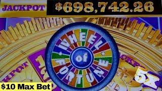 $10 Max Bet on Wheel of Fortune GOLD Spin Slot Machine | Wicked Winning II Slot Max Bet Bonus