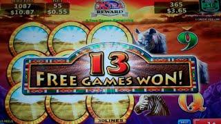 Herds of Wins Slot Machine Bonus + Retrigger - 26 Free Games with Changing Symbols - Big Win (#2)