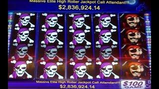 •$10,000 Max Bet Spin BONUS HIT Casino Video Slot Machine Jackpot Handpay Aristocrat Buccaneer • SiX