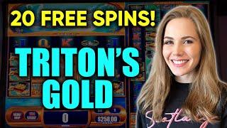 20 FREE SPINS! Triton's Gold Slot Machine! BONUS!