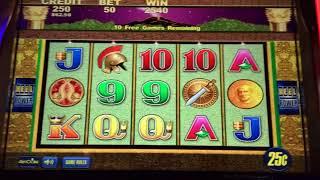 Pompeii High Limit Slot Machine 5 scatter bonus!  $12.50 bet Aria Las Vegas pokie