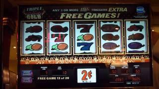 Triple Red Hot Gold Slot Machine Bonus Win (queenslots)