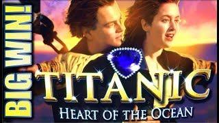 •BIG WIN!• TITANIC HEART OF THE OCEAN $4.00 MAX BET Slot Machine Bonus (SG)