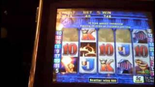 Flame of Olympus slot machine bonus win with retrigger 5c