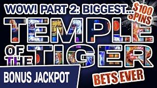 ⋆ Slots ⋆ Part 2: $100 SPINS! My BIGGEST Tiger Bets EVER ⋆ Slots ⋆ 5 High-Limit Reno Jackpots!!!
