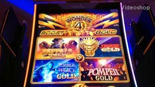 EXTREME FREE GAMES on WONDER 4 POMPEII GOLD & TIMBERWOVES DELUXE. MIGHTY CASH DOUBLE UP & BUFFALO