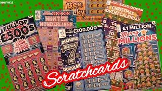 Scratchcards.Full £500.Merry Millions.Diamond 7s.W/Wonderlines..Bee Lucky.and WINNERS in Our Draw