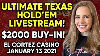 MAX BETTING!! LIVE: Ultimate Texas Hold’em!! $2000 Buy-in!!