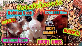 •mmmmmMMM•..SCRATCHCARDS•Lucky Numbers•Lucky Lines•£250,000 Blue•Instant £500•& more•