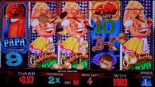 Goldilocks and the 3 Bears Slot Machine Bonus - 8 Free Spins with Goldilocks Respin - Nice Win
