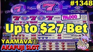 YAAMAVA ①⋆ Slots ⋆ Seven Times Pay Slot Machine 9 Lines Old School Slot Bet up to $27 赤富士スロット 昔からのスロットマシン