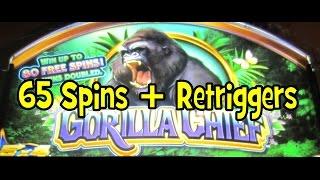 WMS - Gorilla Chief!  65 Spins!  2 Retriggers!