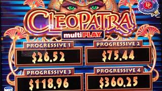 Cleopatra MULTIPLAY $5/MAX •Live Play• Slot Machine at Planet Hollywood in Las Vegas