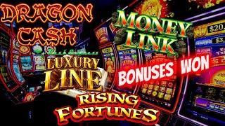 Bonuses On RISING Fortunes & Luxury Line Slot Machines | Live Slot Play At Casino | SE-10 | EP-31