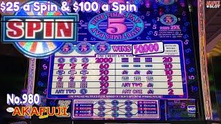 High Limit Jackpot⋆ Slots ⋆ Five Times Pay Denomination & Wheel of Fortune Double Diamond $100 Slot 赤富士スロット