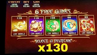 5 Treasures Slot Machine Bonus Win and Nice Line Hit ! Live Play At Wynn Las Vegas