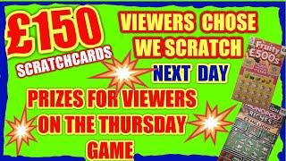 £150..SCRATCHCARDS  ....VIEWERS CHOSE AN ENVELOPE  with Cards inside.£10..£7..£6..£5..£4..£3..£2..£1
