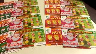 Scratchcards...SANTA'S MILLIONS...STOCKING FILLERS....HOT MONEY...MONOPOLY,..(Classic)
