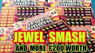 SCRATCHCARDS "JEWEL SMASH"GOLD 7s""TRIVIAL PURSUIT"WIN ALL"
