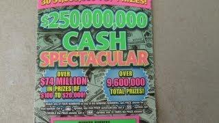 "$250,000,000 Cash Spectacular" - Illinois Lottery $10 Instant Scratch Off Ticket