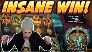 INSANE WIN! Sword and the Grail Big win - HUGE WIN on Casino slots from Casinodaddy LIVE STREAM