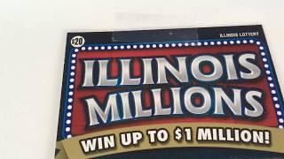 Illinois Millions - Scratching off a $20 lottery ticket