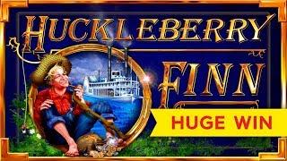 HUGE WIN! Cash Odyssey Huckleberry Finn Slot - ALL FEATURES!