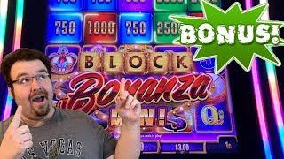 Block Bonanza Rio live play FREE SPINS BONUS at max bet Aristocrat Slot Machine