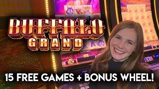 Buffalo Grand Slot Machine! Bonus Wheel! How Big Will This Multiplier Be?