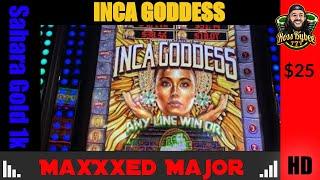 LIVE! Inca Goddess Slot Machine and Sahara Gold Lightning Link MaxXxed Major Chase