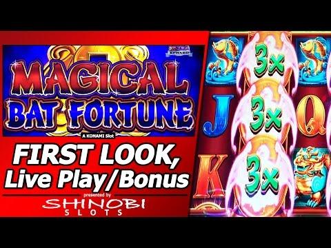 Magical Bat Fortune Slot - First Look, New Konami Slot with Wild Reel Multipliers up to 25x