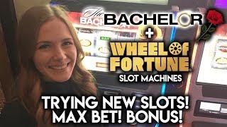 • NEW • 3 Reel Slot The Bachelor and Wheel of Fortune MAX BET! • BONUS! •