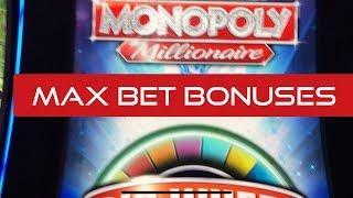 MAX BET BONUSES !!!!! MONOPOLY MILLIONAIRE !!! WHY DIDN'T I CASH OUT EARLIER???/