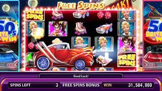 50's DRIVE-WIN! Video Slot Casino Game with a DRIVE-IN FREE SPIN BONUS