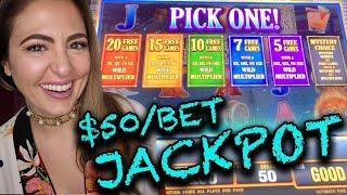 BIG HANDPAY! $50/BET Slot Machine JACKPOT on ULTIMATE FIRE LINK in Las Vegas!