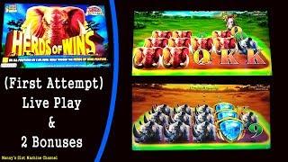 (First Attempt) on Konami's Herds of Wins Live Play and 2 Bonuses