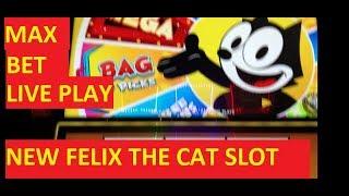 NEW FELIX THE CAT SLOT MAX BET LIVE PLAY!!! I AM DRUNK LOL