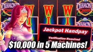 $2,000 EACH IN 5 DIFFERENT SLOT MACHINES ⋆ Slots ⋆ HIGH LIMIT SLOT PLAY ⋆ Slots ⋆ DIAMOND QUEEN & MY BIG JACKPOT!