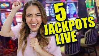 5 JACKPOTS Live From The Casino In VEGAS Right Before My Phone Died.