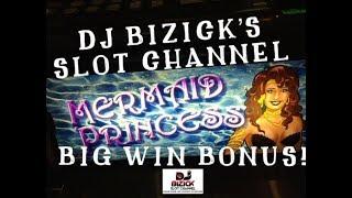 ~BIG WIN BONUS! ~ Mermaid Princess Slot Machine ~ OLD SCHOOL! • DJ BIZICK'S SLOT CHANNEL