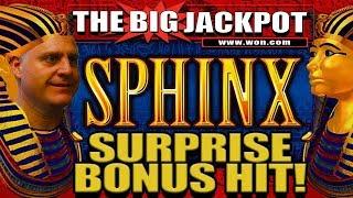 SURPRISE HIT! •SPHINX PAYS OUT with FUN BONUS ROUND! •FINALLY!